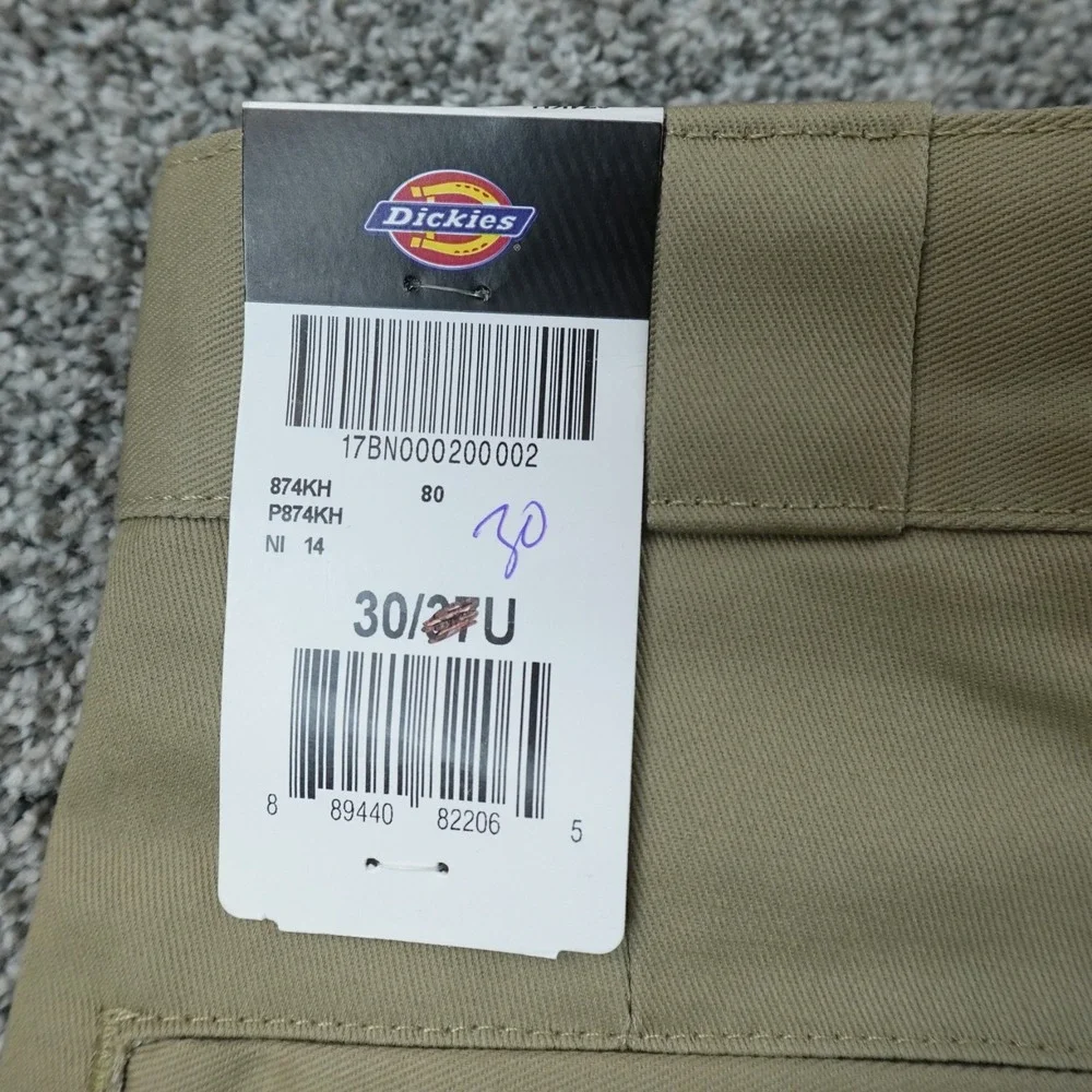 NEW Dickies Pants Mens 30X30 Brown Beige Khaki Tan 874 Chino Trouser Flat Front